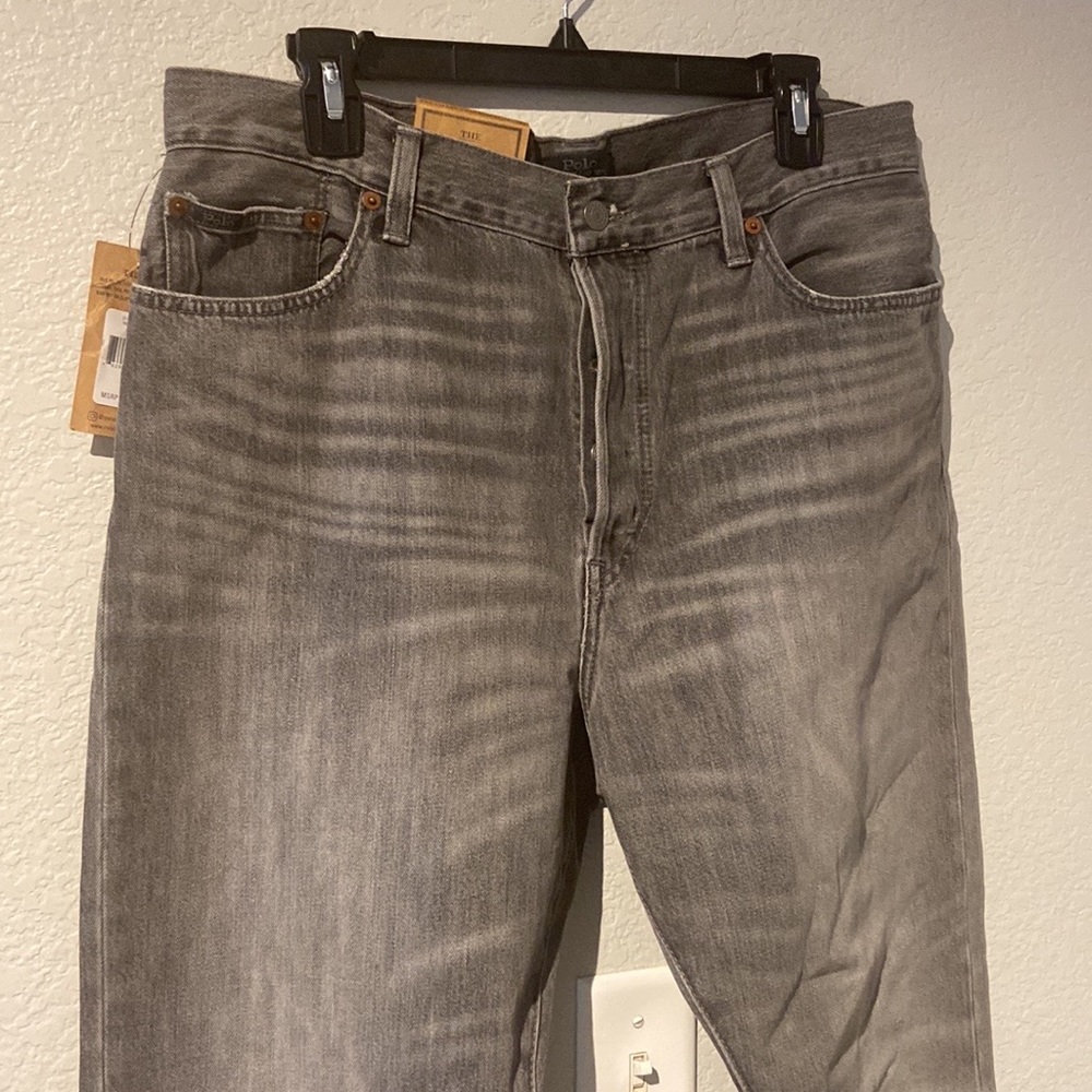POLO RALPH LAUREN GREY HIGH WAIST SLIM
STRAIGHT CROP JEANS Size 32 NWT - Picture 6 of 15